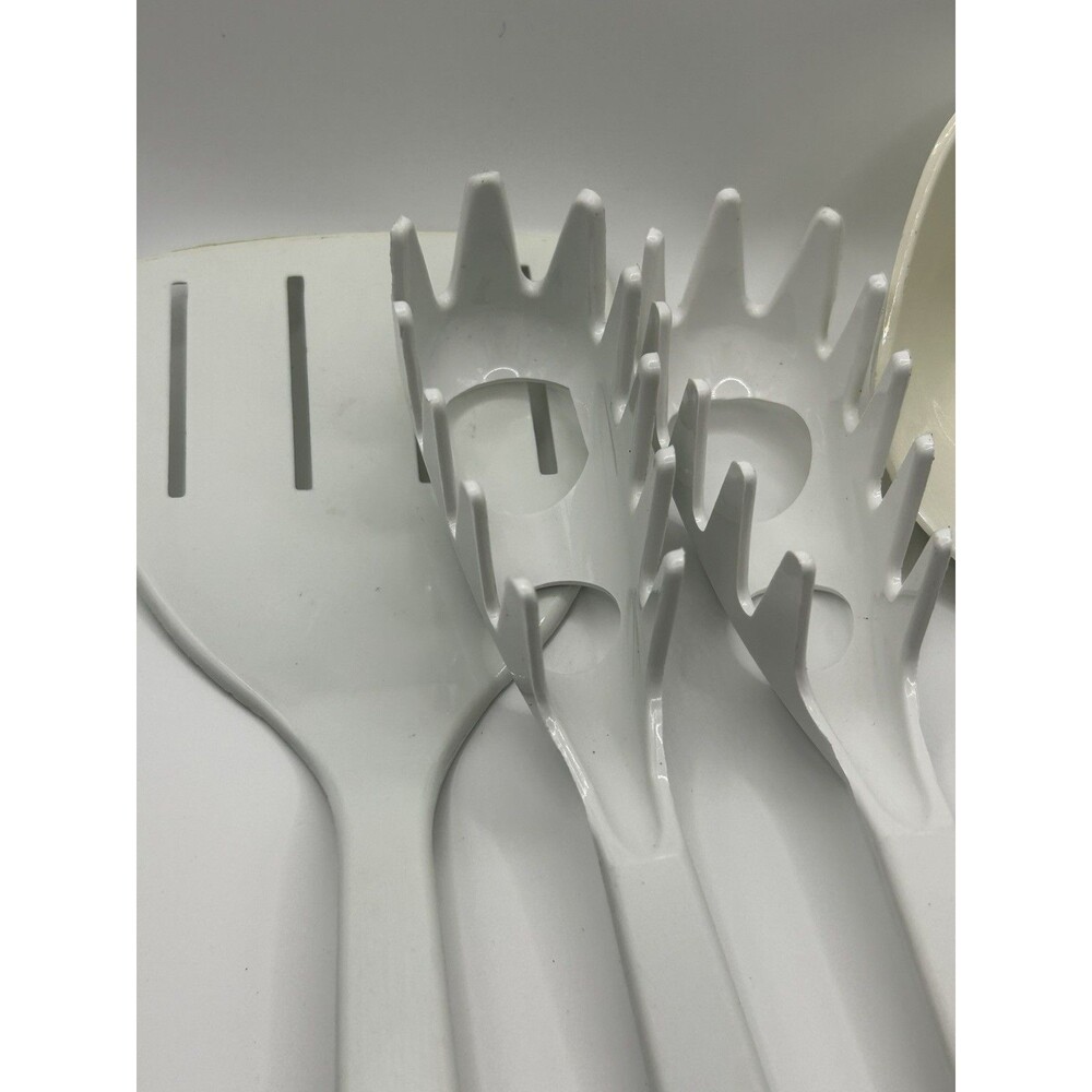 Lof Of 4 Vintage Taylor Made Ivory Nylon/Plastic Utensils 1 Spatulas &  3 Spoon